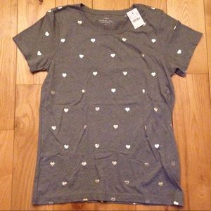 NWT J. crew collector shirt Sz Medium foil hearts